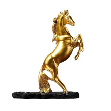 RéSine Cheval Casier à Vin Figurines Cheval Porte-Bouteille Rangement DéCoration Accessoire Collection IntéRieur Maison Article Doré