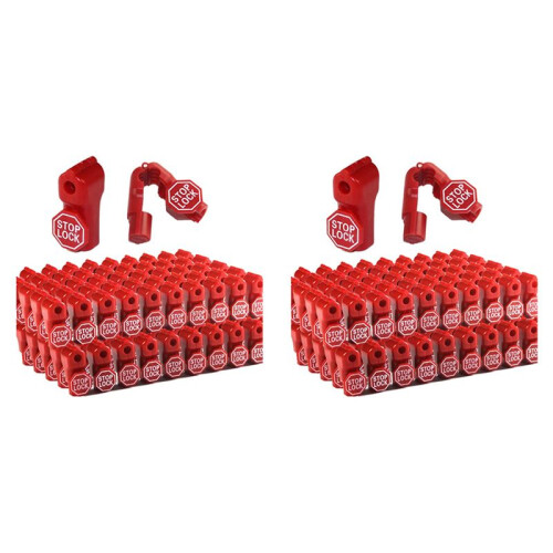 Peg Hook Lock Stop Lock 200 Pieces Plastic Red Stop Lock Anti-Theft Lock Retail Pin Hook Safety Display Hook Lock