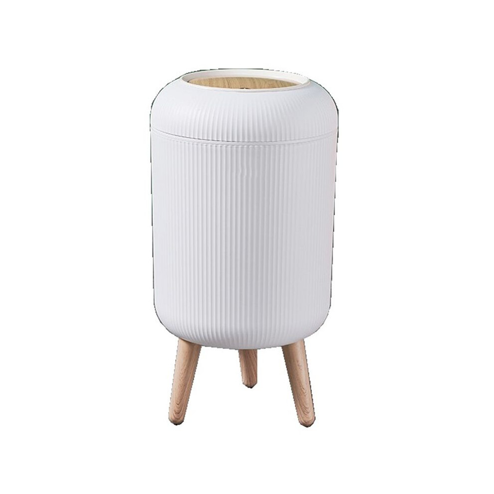 High-Legged Wood Trash Can Plastic Dustbin Suitable For Kitchens, Bedrooms & Offices. Grain 4713199133133