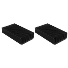 2X Aluminium Stor Kylfläns 4,72 x 2,72 x 1,06 Tum /120 x 69 x 27 mm Kylfläns Kylare Svart Oxide Radiator 22 Fin