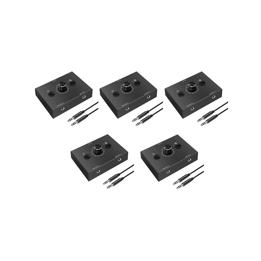 5X 3.5Mm Audio Switcher, 2 Input 1 Output/1 Input 2 Output Audio Splitter Switcher, One-Key Mute Button 4713612785628