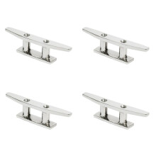 4 Pcs 8 Inch Open Base Boat Cleat 316 Stainless Steel Hardware Boat Cleats for Marine Boat Deck Rope Tie Yacht