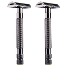 2X Sicherheits Rasier Messer mit Doppelter Schneide für Herren Barber Rasier Messer Halter Rasier Messer für Herren Rasier Klingen für Herren