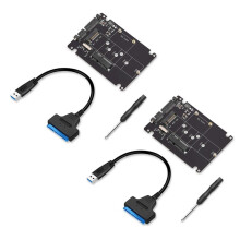2X Adaptateur M.2 NGFF Ou MSATA Vers 3.0 USB 3.0 à 2.5 Disque Dur Convertisseur Carte de Lecteur avec Câble