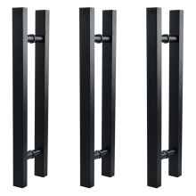 6X Tirador de Puerta de Madera / Vidrio de Acero Inoxidable Negro Mate