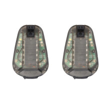 2X Helmet Survival Beacon Light Helmet Strobe Light Survival Safety IR Flashlight Signal Light with Magic Tape D