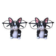 2X Puppy Dog Glasses Holder Stand Eyeglass Retainers Sunglasses Display Cute Animal Design Gift (Bulldog)