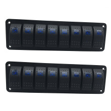 2X Marine 8 de Bateau Imperméable de Panneau D'Interrupteur Une Bascule de 8 Bandes de 2 LED