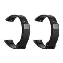 2X Silikon Uhren Armband Armband für Band2 Pro / Band2 / ERS-B19 / ERS-B29 Schwarz