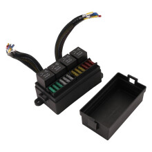 12V Bilsäkringsreläbox Förkopplad Säkring och Reläbox med 4 Relä 12-Vägs ATC/ATO-Säkringar Förseglad 12V Reläsäkringsbox