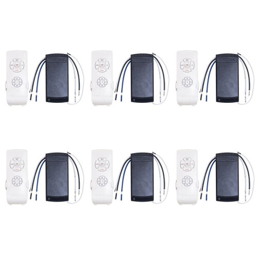 6X Universal Ceiling Fan Lamp Remote Control Kit AC 110V Timing Setting  Adjuste Wind Speed Transmitter Receiver