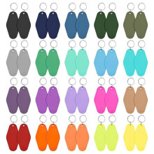 40 Llaveros de Hotel en con Llaveros, Llavero de Motel de Rombo de Plástico de 20 Colores para Llavero DIY y Etiqueta de Equipaje