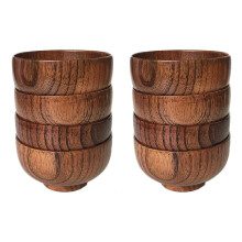 Jujube Japanese-Style Wooden Bowl Wooden Rice Bowl Noodle Bowl Solid Wood Bowl, 4.5 Inches By 2-5 / 8 Inches, 8 Packs