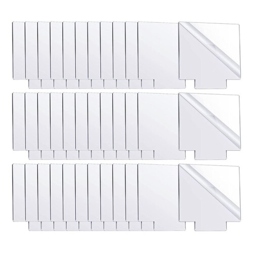 36Pcs Acrylic Sheet Clear Cast for LED Light Base, Thick Acrylic Blanks, Square