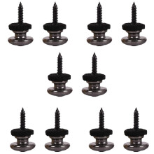 10PCS Wool Copper Guitar Strap Lock Locking Pegs Pins Mushroom Shape End Button for Classical Electric Bass Guitar Black