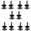 10PCS Wool Copper Guitar Strap Lock Locking Pegs Pins Mushroom Shape End Button for Classical Electric Bass Guitar Black 1