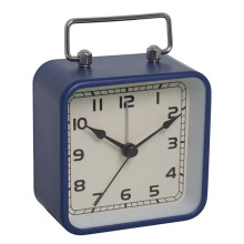 Small Metal Square Alarm Clock Desktop Silent Clock Students Sleep Luminous Quartz Watch Clock