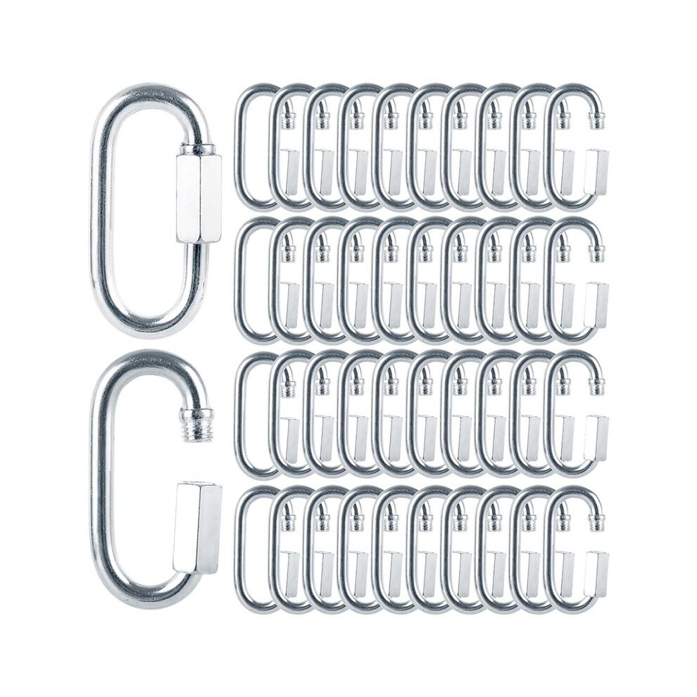 60Pcs Carabiner M6 Quick Link 6Mm Chain Link, Galvanized Iron Chain Connector Heavy Duty Quick Link 4713887341109