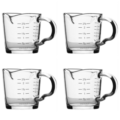 4X Petit Verre à Expresso avec Poignée