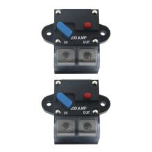 2X 12-24 Volt 200A Circuit Breaker Trolling Motor Auto Car Marine Stereo Audio Inline Fuse Holders Inverter
