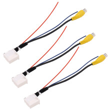 3X 16 Pin Rear View Camera Adapter Cable Parking Backup Video Cable Adapter Navigation DVD Reverse for Camry 7Th