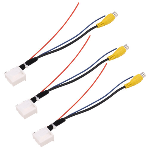 3X 16 Pin Rear View Camera Adapter Cable Parking Backup Video Cable Adapter Navigation DVD Reverse for  Camry 7Th