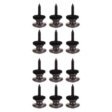 12 Pieces Mushrooms Guitar Strap Buttons Strap Locks Chrome (Black)