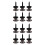 12 Pieces Mushrooms  Guitar Strap Buttons Strap Locks Chrome (Black) 1