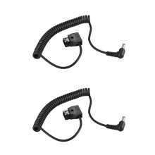 2X D-Tap A Spirale 1M / 3.28Ft Maschio A 2 Pin Maschio A Cc 5,5 x 2,1 mm Cavo Prolunga Prolunga Linea Elastica per Anton V-Mount Batteria Alimentatore