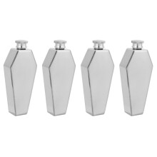 4X Hip Flask 100ML Personalized Coffin Shape Stainless Steel Portable Flagon Wine Pot Bar Supplies Men's Gift