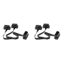 2X OBDII Erweiterung Doppel Anschluss Y Verteiler OBD OBD2 16PIN Stecker zu Buchse Anschluss Flach + Dünn für ELM327