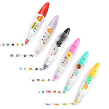 DIY Cartoon Press Type Decorative Pen, Ally-Pocket Tape Pen, Cute Animals Scrapbooking Diary Decoration Tape Pen,A-6PCS