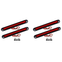 4Pcs 10Inch 15 LED Trailer Light LED Stop Turn Tail Light Third Brake Bar Strip for Heavy Duty Boats Trucks Red