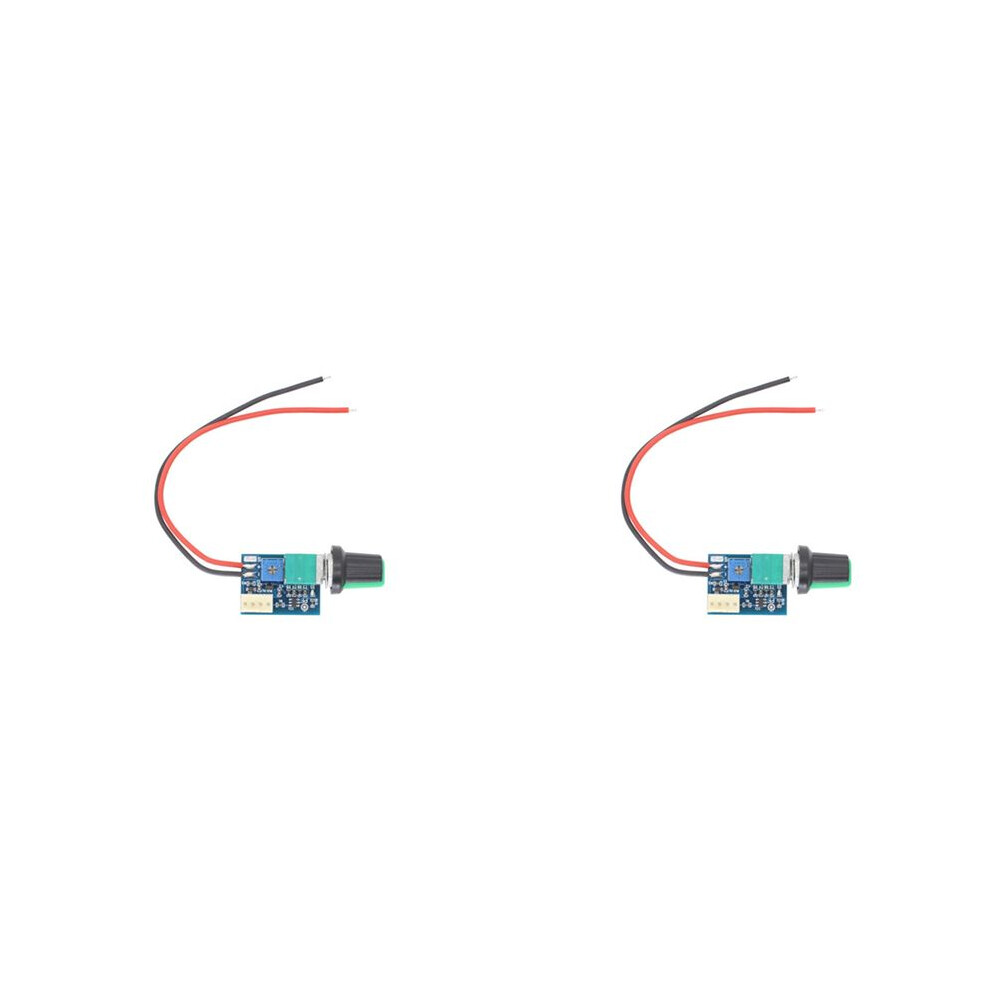 2X 12V Adjustable 0%- Pwm Fan Speed Controller With Knob 4 Wire Fan Speed Governor Noise Reduction 4711639782224