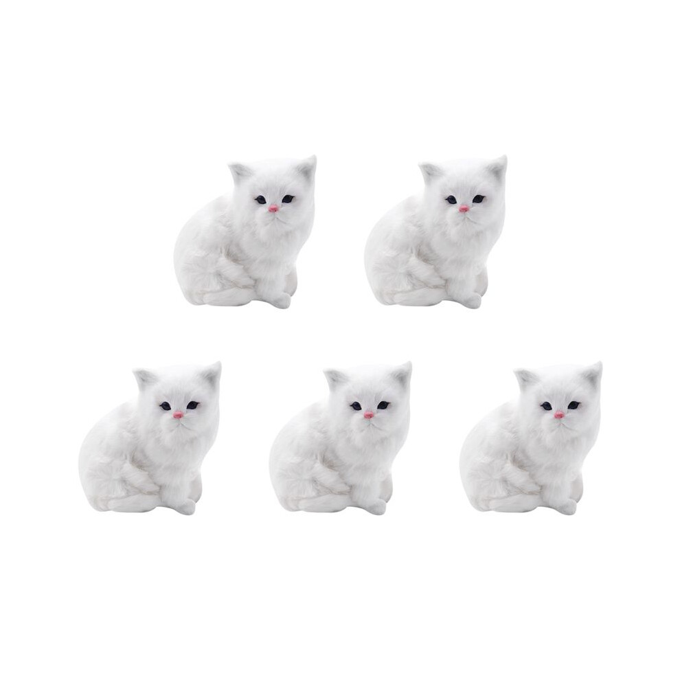 5X Realistic Cute Simulation Stuffed Plush Persian Cats Toys Cat Dolls Table Decor Kids Boys Girls White 6031969077479