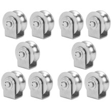 10X 2 Inch Roller Wheel Bearings U  Pulley Wheels Detachable Heavy Duty Grooved Wheel for Material Handling