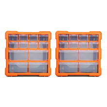 2X Schublade Pp + Ps Teile Aufbewahrungs Box Mehrere Faecher Slot Hardware Box Organizer Handwerk Schrank Werkzeuge Komponenten Container