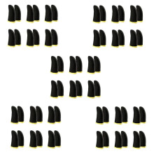 18-Polige Kohlefaser-FingerhüLsen für PUBG-Handyspiele Kontaktbildschirm-FingerhüLsen Schwarz und Gelb (60 Stück)