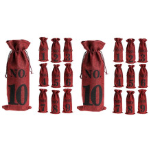 1 to 10 Burlap Wine Bags Blind Wine Tasting,Wine Bags Wedding Table Numbers,Wine Tasting Bags,Party,Christmas,20 Pcs,Red