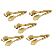 5X Pinze Per Alimenti Nel Acciaio Inossidabile Utensili Da Cucina Nel Oro Utensili Da Cucina Un Buffet Clip Per Barbecue Pinza Per Bistecca