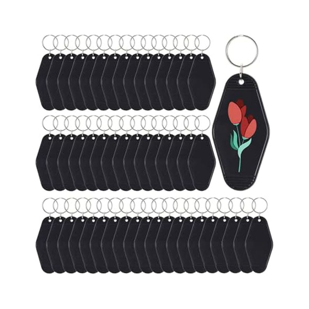 50Pcs Blank Motel Keychain Bulk With Key Rings, White Vintage Hotel Keychains Key Tag For Vinyl Diy Crafts, White 4712778204301