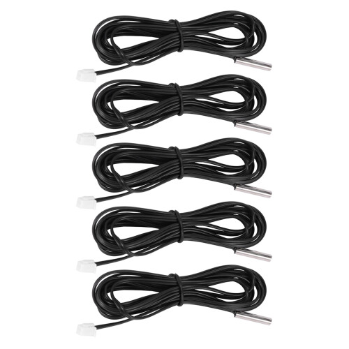 5X 2M NTC Thermistor Temperature Sensor Waterproof Probe Wire 10 K 1% 3950 Black