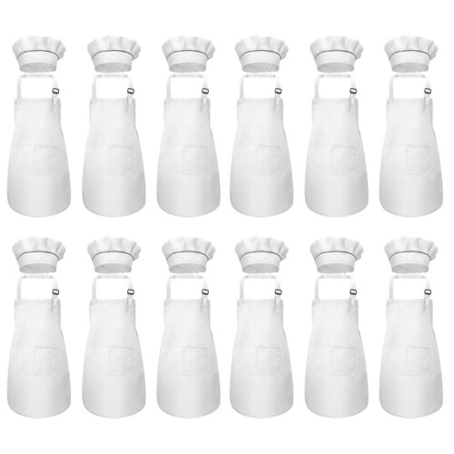 Grembiule Per Bambini 24 Pezzi E Cappello Da Cuoco Set Grembiule Da Cucina Per Bambini Regolabile Per Cucinare E Dipingere