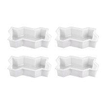4X Drei Wellen Form Garten Weg Konkrete Pflaster Stein Plastik Form DIY Gehweg Zement Ziegel Stein Form