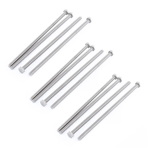 M6 x 150mm Fully Threaded Stainless Steel Hex  Screw Bolt 12 Pcs