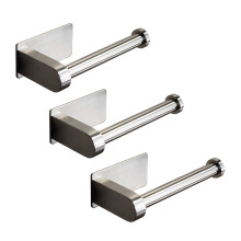3X Selbst Klebender Toiletten Papier Halter Bad Toiletten Papier Halter Ständer Kein Bohren Edelstahl Gebürstet