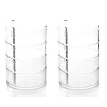 2X Children's Hair Accessories Storage Box, Hairpin Rope Jewelry, Rubber Band Storage Box, Transparent Box Rotation