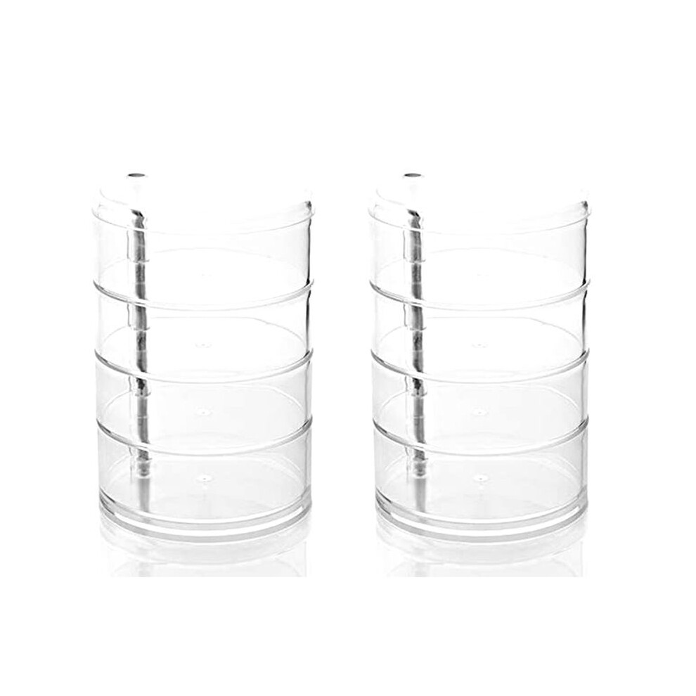 Brecantia 2X Children's Hair Accessories Storage Box, Hairpin Rope Jewelry, Rubber Band Storage Box, Transparent Box Rotation