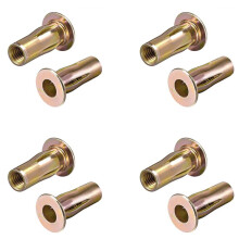 Multi-Grip-Nietmutter, M8 Vorgeglühter Schaft Aus Kohlenstoffstahl Farbe-Verzinkter Flachkopf-Gewindeeinsatzmutter 100 Stück