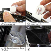 3X Sunshade Roller Blackout Suction Cup Blinds Curtains for Living Kitchen Office Car Window Free-Perforated Curtain A